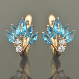 Позолоченные серьги XP 2025-голубой