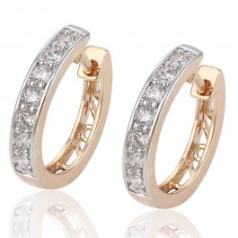 Нежные серьги-колечки с фианитами 91673