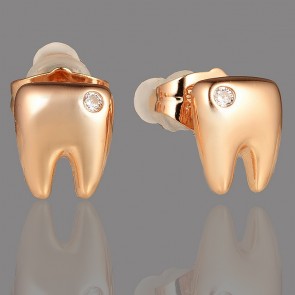 Позолочені сережки гвоздики "Зуб" Xuping 22896 фото | Brulik