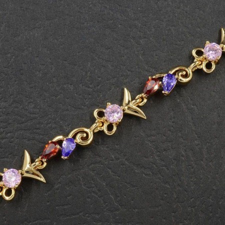 Позолоченный браслет  оптом  7104-мультиколор фото | Brulik