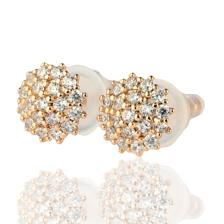 Позолочені сережки-гвоздики Xuping 22188 фото | Brulik