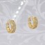 Изящные позолоченные серьги-колечки с фианитами 18К 10-2829 фото | Brulik