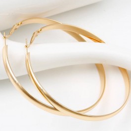 Безупречные позолоченные серьги-кольца 90485