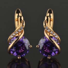 Позолоченные серьги  XP 9862-фиолетовый