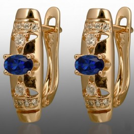 Позолочені сережки  Xuping 24666-снній фіаніт