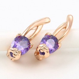 Эффектные серьги с английским замком Xuping 92268 - фиолетовый