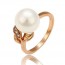 Позолоченное кольцо с жемчужиной и фианитами оптом 12994  фото | Brulik