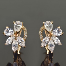 Позолоченые серьги ХР 2656-белый