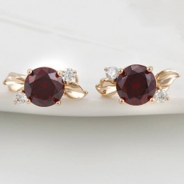Шикарные серьги c фианитами Xuping 28608-красный