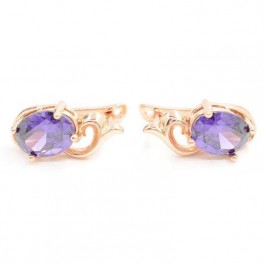 Серьги с фианитами Xuping 5898-фиолетовый