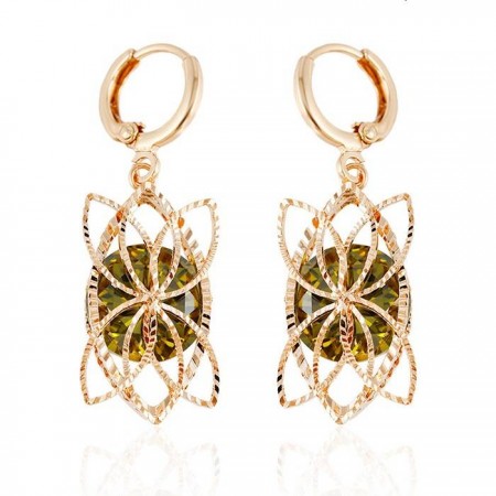 Оригинальные серьги Xuping 92596-зеленый  фото | Brulik