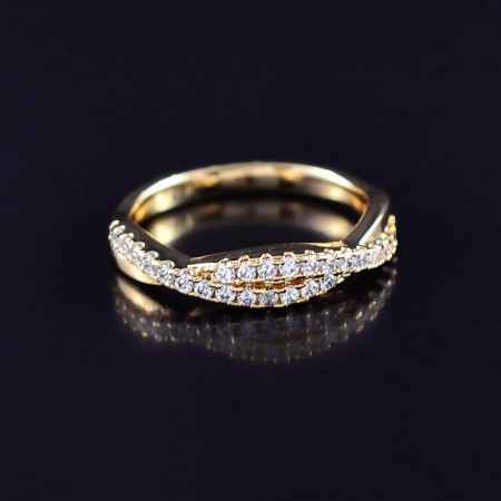 Позолоченное кольцо с фианитами ХР 10-1952 фото | Brulik