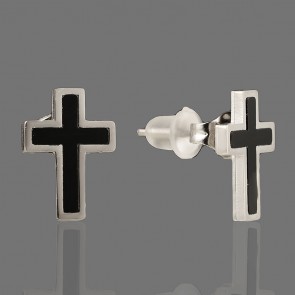 Позолочені сережки гвоздики"Хрестики" Xuping 24922 фото | Brulik