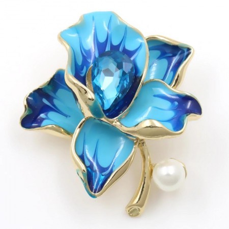 Брошь 7983-"Голубой цветок" фото | Brulik