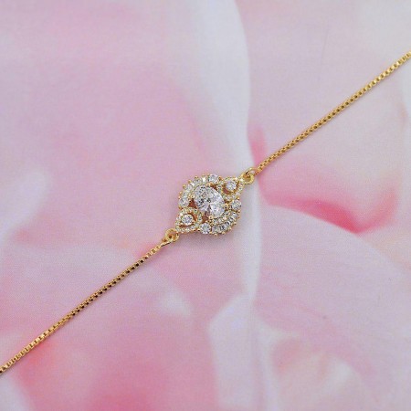 Позолоченный браслет с фианитами 18K 74552 фото | Brulik