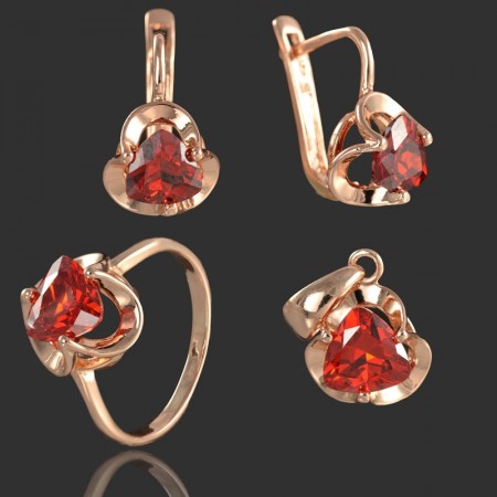 Позолоченный комплект Fallon 81200155-красный фото | Brulik