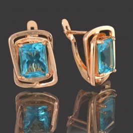 Позолоченные серьги Fallon 8225434 - голубые фианиты