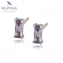 Серьги-гвоздики  Xuping A00605821- фиолетовый фианит
