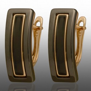 Позолочені сережки з керамікою Xuping 24718 фото | Brulik