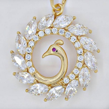 Кулон "Жар-птица" 31114-белый фото | Brulik