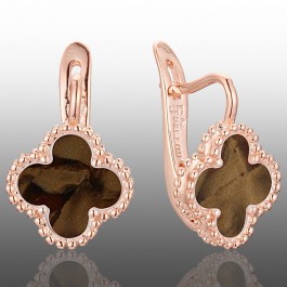 Позолочені сережки у стилі Ван Кліф Fallon 82202888-коричневий