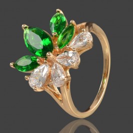 Позолоченное кольцо XP 1698-зеленый