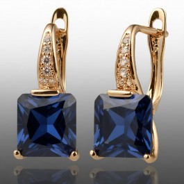 Позолочені сережки  Xuping 23876-снній фіаніт