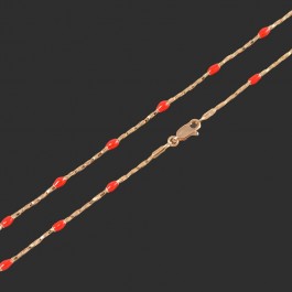 Позолоченная цепочка с красными бусинами XP 4803