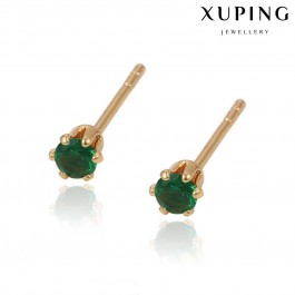 Позолоченные серьги-гвоздики Xuping 29358-зеленый