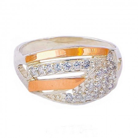 Серебряное кольцо с золотыми вставками 7 фото | Brulik