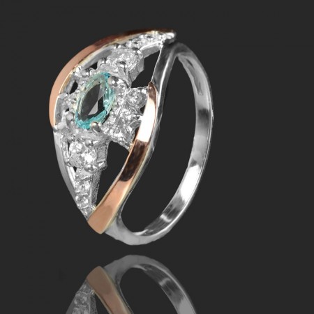 Серебряное кольцо с золотыми вставками 15 фото | Brulik