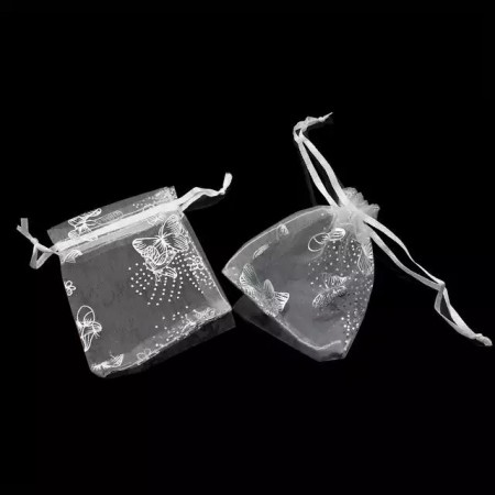 Мешочек 7*9 белый из органзы для бижутерии  фото | Brulik