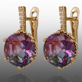 Позолочені сережки  Xuping 24022-містік топаз