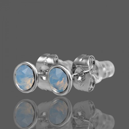 Серьги-гвоздики  Swarovski Xuping  20683-голубые  фото | Brulik
