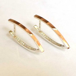 Серебряные серьги с золотыми вставками 12
