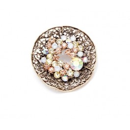 Брошь 8531-перламутровые фианиты