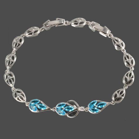 Браслет Xuping  7114-голубые фианиты фото | Brulik
