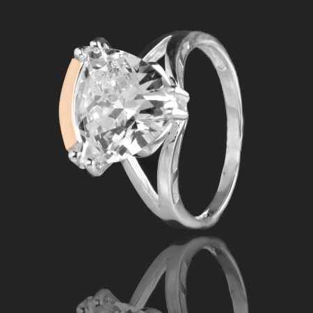 Серебряное кольцо с золотыми вставками 20 фото | Brulik