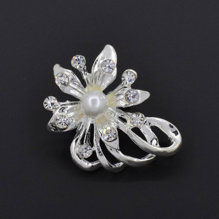 Неповторимая брошь с фианитами DE 176-84 фото | Brulik