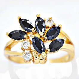  Сверкающее кольцо оптом  11321-черный