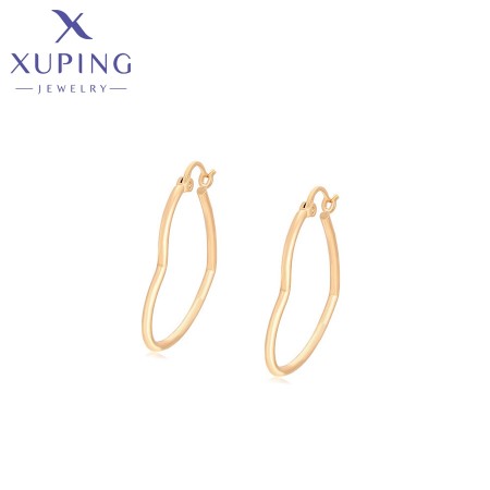 Позолочені сережки колечки"Сердця" Xuping S00147612 фото | Brulik