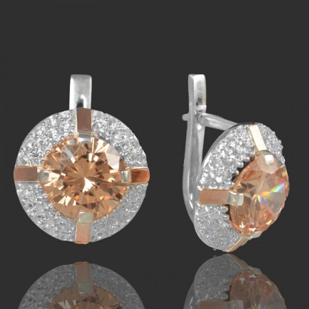 Серебряные серьги с золотыми вставками 58 фото | Brulik