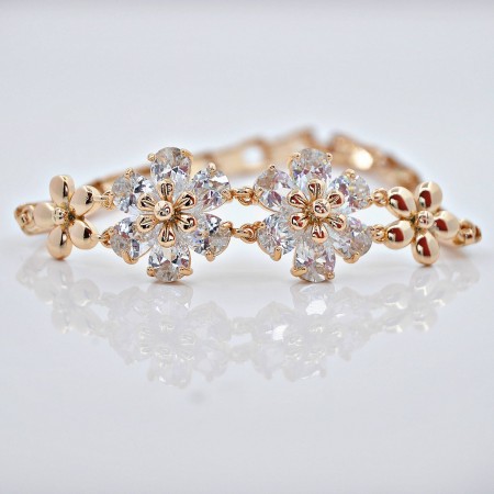 Браслет "Beautiful Flowers" 72603 - белый фото | Brulik