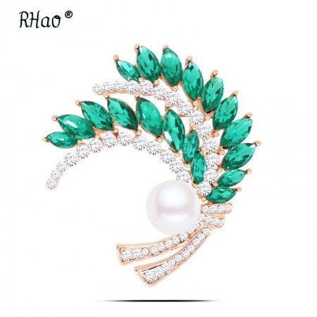 Брошь  8077-зеленый фото | Brulik