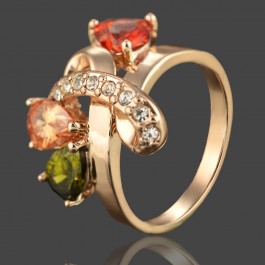 Позолоченное кольцо  Fallon 8320614-фианиты мультиколор