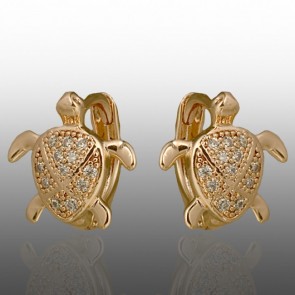 Позолочені сережки "Черепаха" Xuping 24313 фото | Brulik