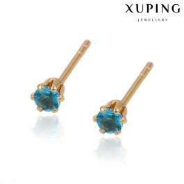 Позолоченные серьги-гвоздики Xuping 29358-голубой