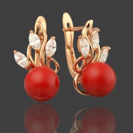 Позолоченные  серьги  XP 20436-красный