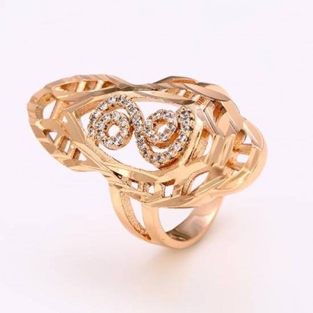 Изумительное элитное кольцо в позолоте 12401 фото | Brulik