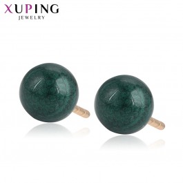 Позолоченные серьги-гвоздики Xuping 92438-зеленый